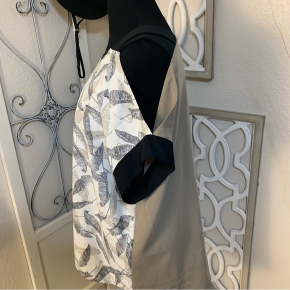 Alfani leaf pattern front open shoulders, top shirt blouse. - Picture 2 of 8